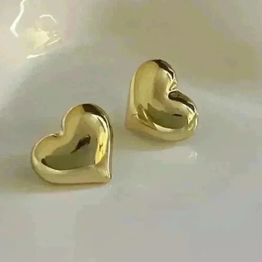 Sleek Metal Heart Earrings